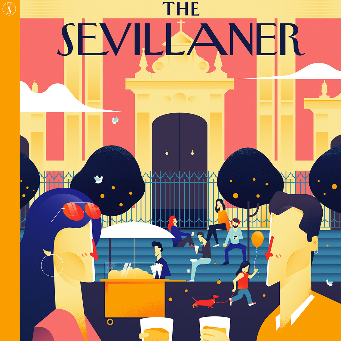 Plaza de El Salvador, Sevilla. Ilustración para The Sevillaner.